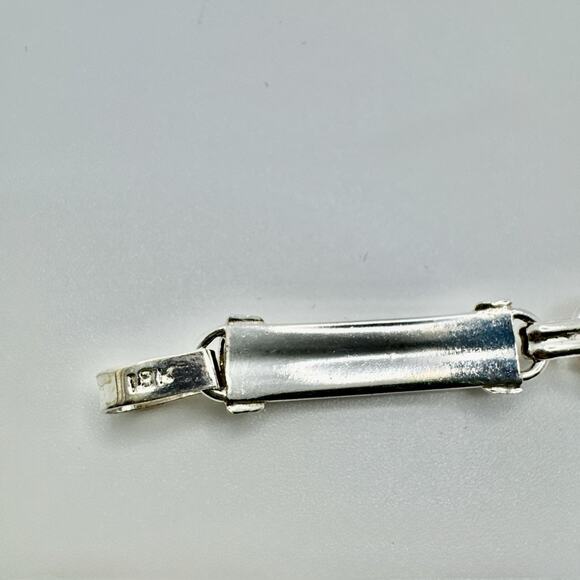 Designer Peruvian Sterling Silver 950 and 18K Gold Inlay Bracelet - 7.5” - Picture 5 of 6